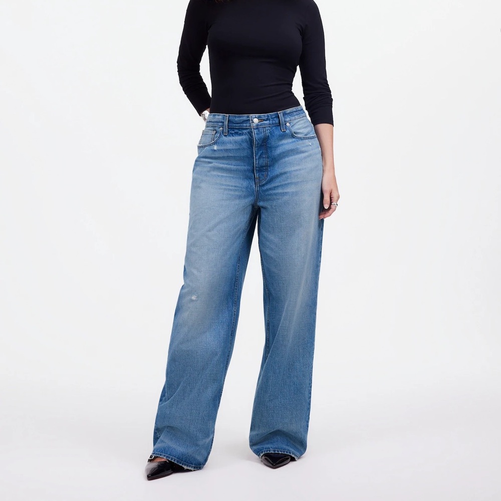 Madewell wide leg curvy low slung Jeans - Medium Blue